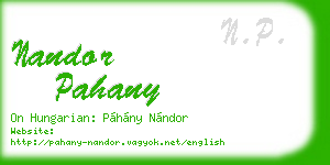 nandor pahany business card